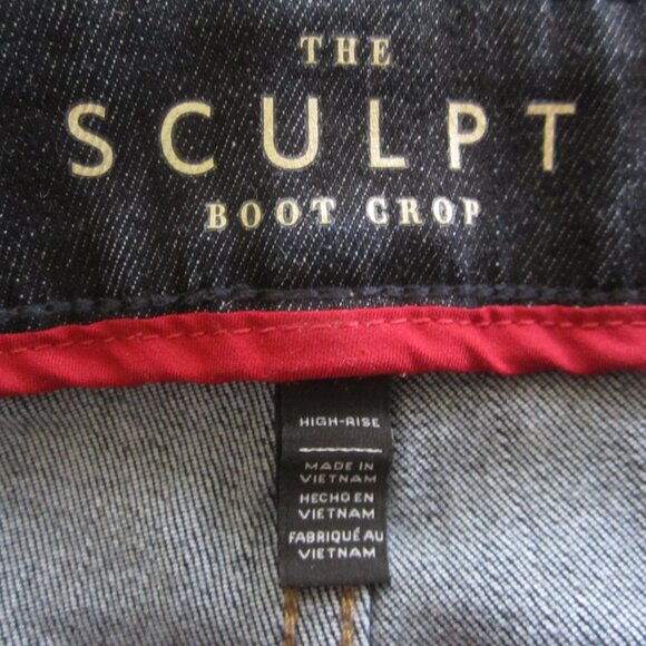 WHBM Size 4 High-Rise Sculpt Boot Crop Jeans Dark Wash - Picture 9 of 14